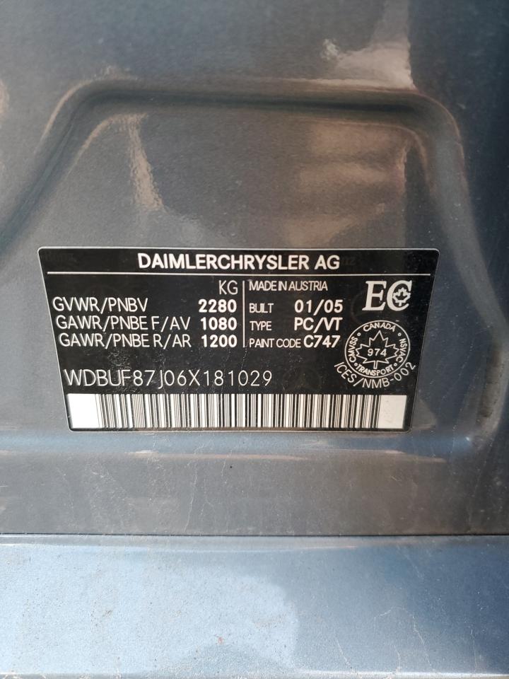 WDBUF87J06X181029 2006 Mercedes-Benz E 350 4Matic