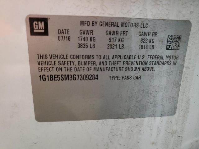 2016 CHEVROLET CRUZE LT - 1G1BE5SM3G7309284