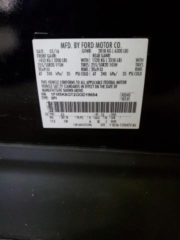 2016 FORD EXPLORER S 1FM5K8GT2GGD19654