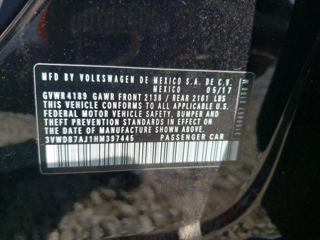 2017 VOLKSWAGEN JETTA SE 3VWDB7AJ1HM397445