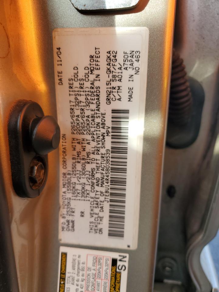 JTEBU14R458038539 2005 Toyota 4Runner Sr5