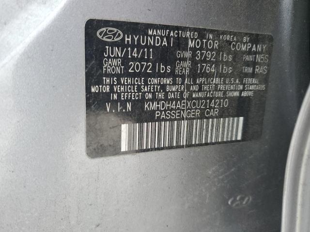 2012 Hyundai Elantra Gls VIN: KMHDH4AEXCU214210 Lot: 42910604