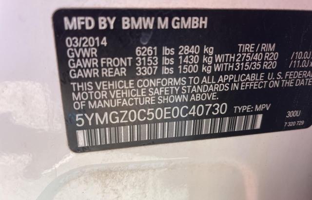 VIN 5YMGZ0C50E0C40730 2014 BMW X6, M no.10