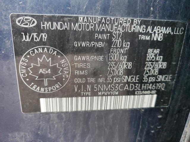 2020 HYUNDAI SANTA FE S 5NMS3CAD3LH146190