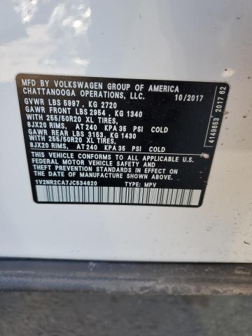 2018 VOLKSWAGEN ATLAS SEL 1V2NR2CA7JC534820