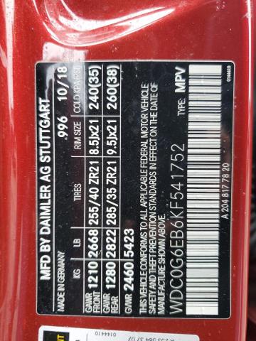 2019 MERCEDES-BENZ GLC 43 4MA - WDC0G6EB6KF541752