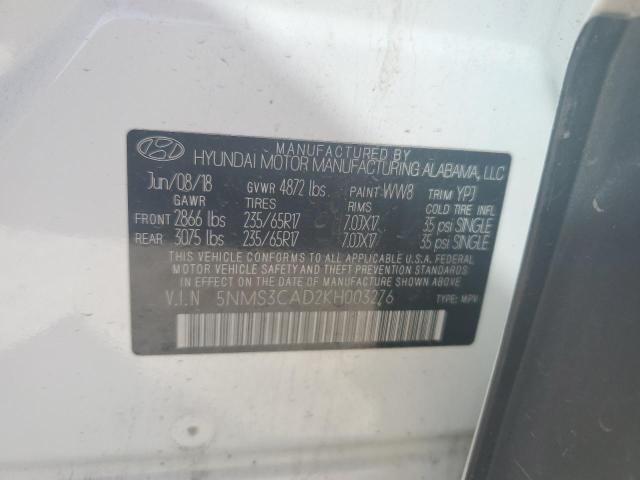 5NMS3CAD2KH003276 2019 HYUNDAI SANTA FE