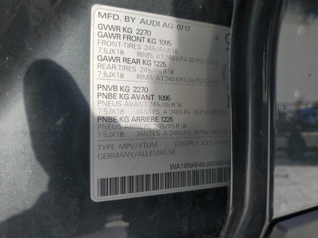 2018 AUDI A4 ALLROAD WA18NAF46JA038648