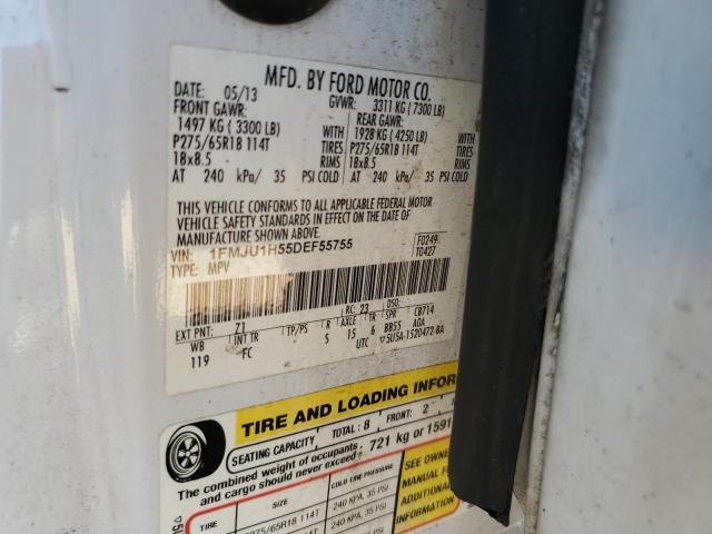 2013 Ford Expedition Xlt VIN: 1FMJU1H55DEF55755 Lot: 42059694