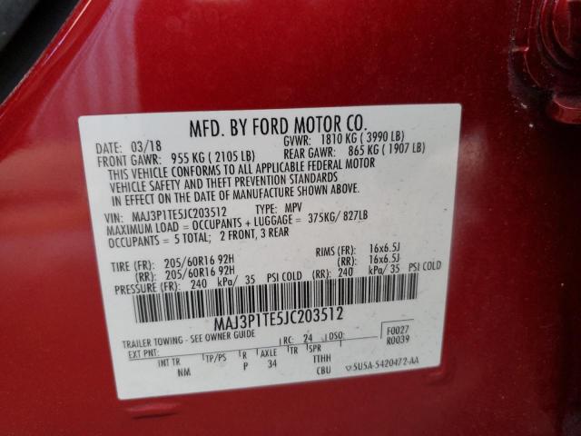 2018 FORD ECOSPORT S MAJ3P1TE5JC203512