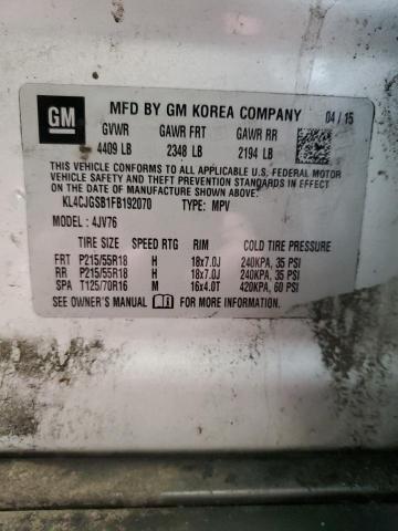 2015 BUICK ENCORE KL4CJGSB1FB192070