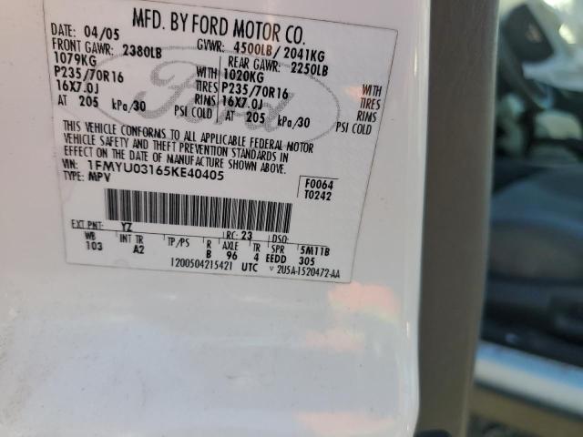 2005 Ford Escape Xlt VIN: 1FMYU03165KE40405 Lot: 42785744