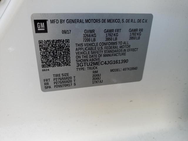 2018 GMC SIERRA K15 3GTU2MEC4JG161390