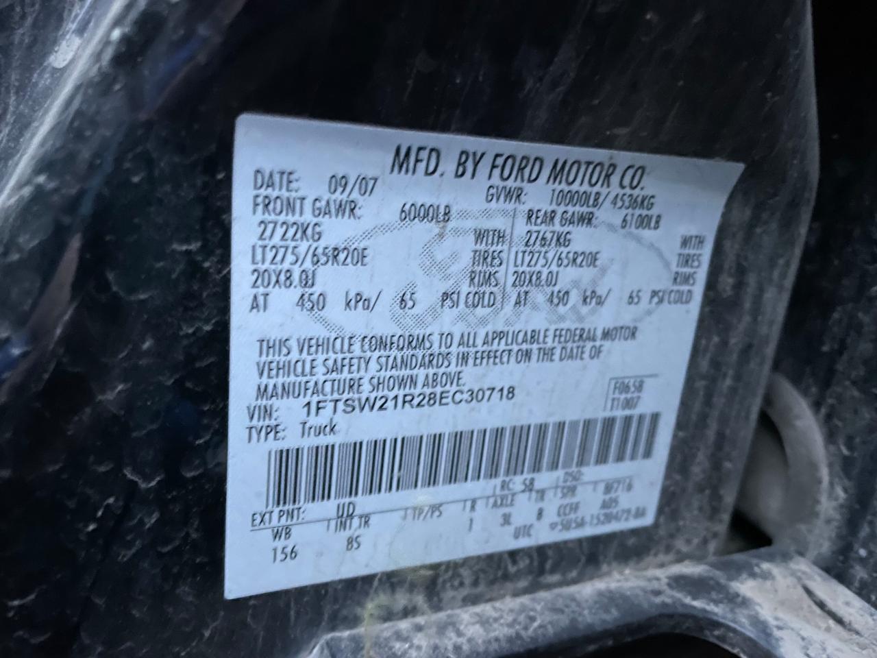 1FTSW21R28EC30718 2008 Ford F250 Super Duty 1FTSW21R28EC30718 2008 Ford F250 Super Duty