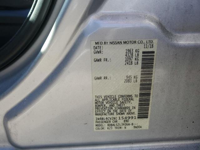 2019 NISSAN ALTIMA SR 1N4BL4CV2KC154991