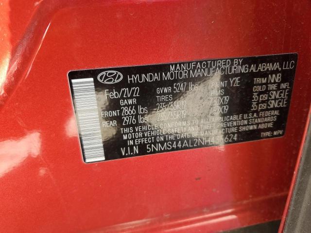 2022 HYUNDAI SANTA FE L 5NMS44AL2NH435624