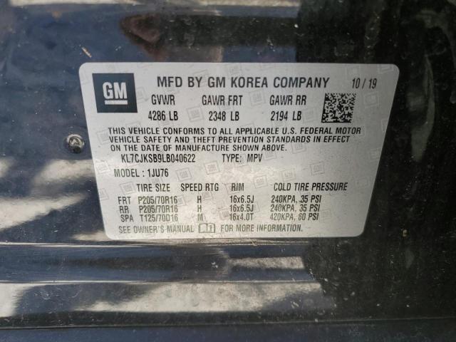 2020 CHEVROLET TRAX LS KL7CJKSB9LB040622