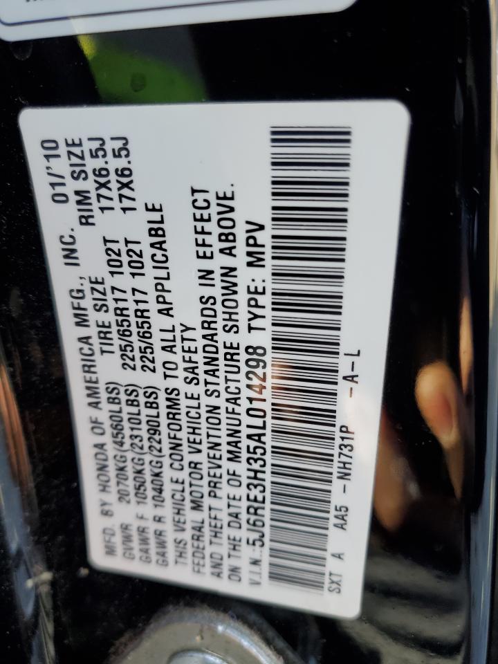 5J6RE3H35AL014298 2010 Honda Cr-V Lx