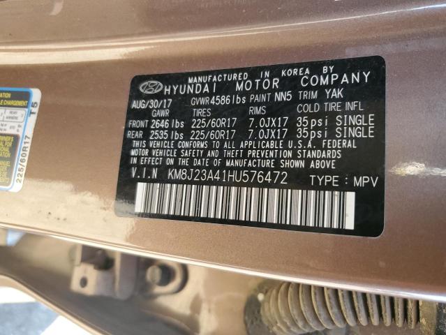 2017 HYUNDAI TUCSON SE KM8J23A41HU576472