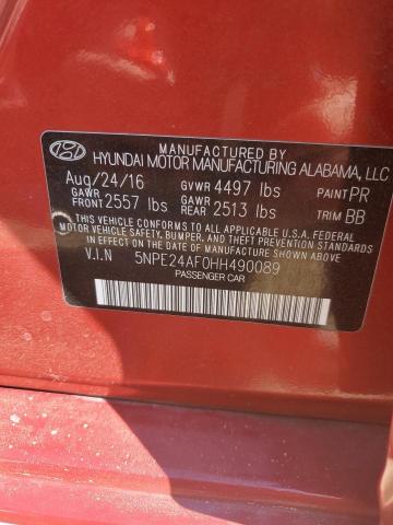 2017 HYUNDAI SONATA SE 5NPE24AF0HH490089