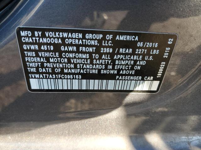 2015 VOLKSWAGEN PASSAT S 1VWAT7A31FC095153