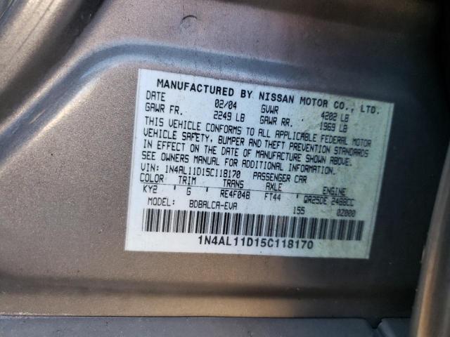 2005 Nissan Altima S VIN: 1N4AL11D15C118170 Lot: 42968014