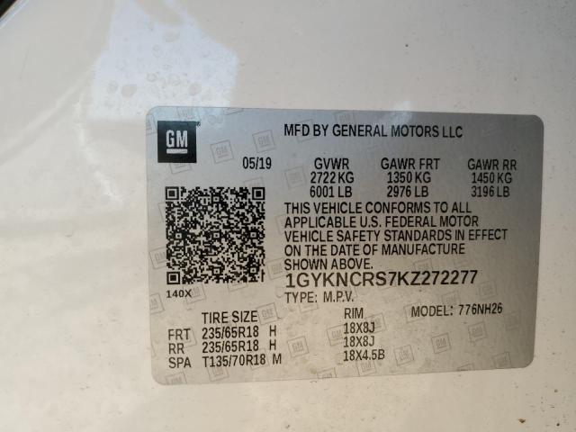 2019 CADILLAC XT5 LUXURY 1GYKNCRS7KZ272277