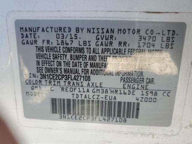 2015 Nissan Versa Note S VIN: 3N1CE2CP3FL427108 Lot: 42506034