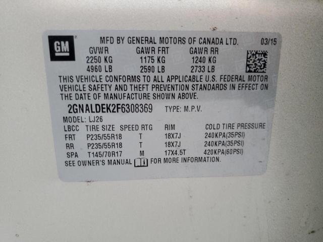 2015 CHEVROLET EQUINOX LT - 2GNALDEK2F6308369