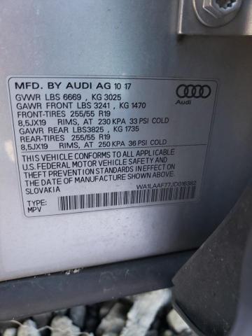 WA1LAAF77JD016382 2018 AUDI Q7, photo no. 13