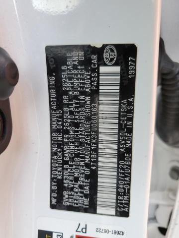 2015 TOYOTA CAMRY LE 4T1BF1FK3FU060163