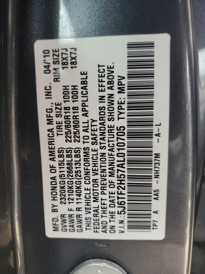 5J6TF2H57AL010705 2010 Honda Accord Crosstour Exl