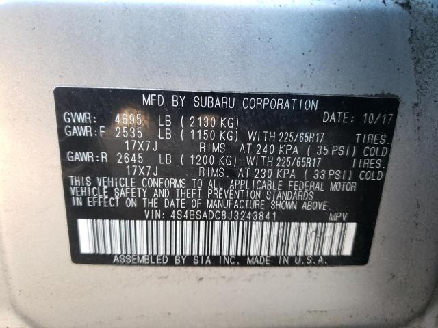 2018 SUBARU OUTBACK 2. 4S4BSADC8J3243841