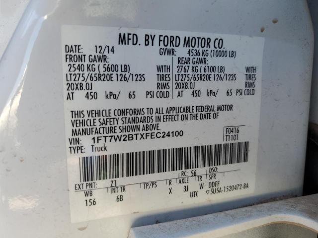 2015 FORD F250 SUPER - 1FT7W2BTXFEC24100