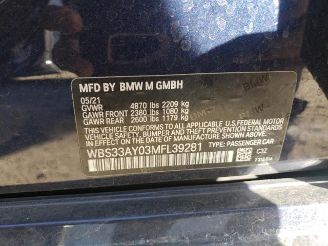 2021 BMW M3 COMPETI WBS33AY03MFL39281
