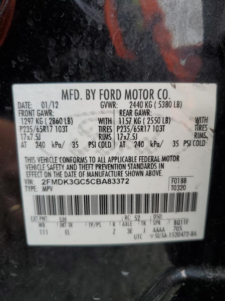 2FMDK3GC5CBA83372 2012 Ford Edge Se