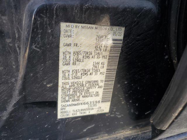 2015 NISSAN XTERRA X 5N1AN0NW8FN663598