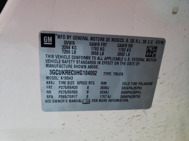 2017 CHEVROLET SILVERADO - 3GCUKREC9HG104092