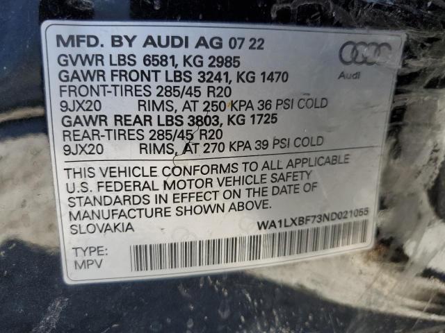 VIN WA1LXBF73ND021055 2022 Audi Q7, Premium Plus no.12