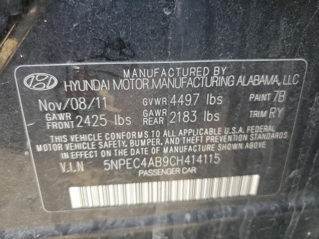 2012 Hyundai Sonata Se VIN: 5NPEC4AB9CH414115 Lot: 42190974