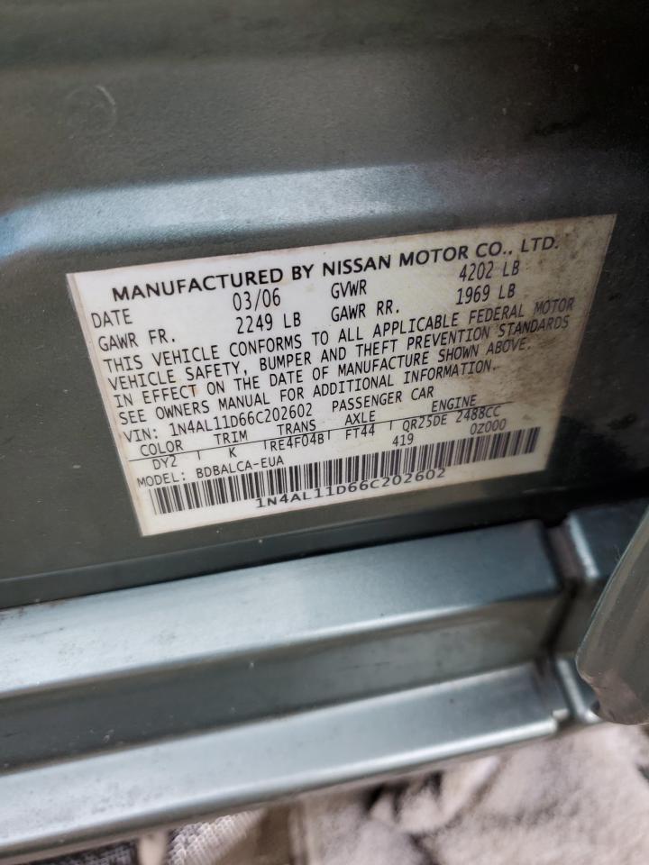 1N4AL11D66C202602 2006 Nissan Altima S