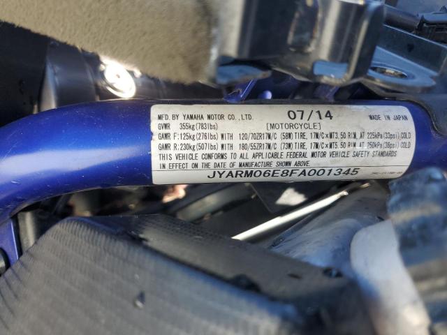2015 YAMAHA FZ07 JYARM06E8FA001345