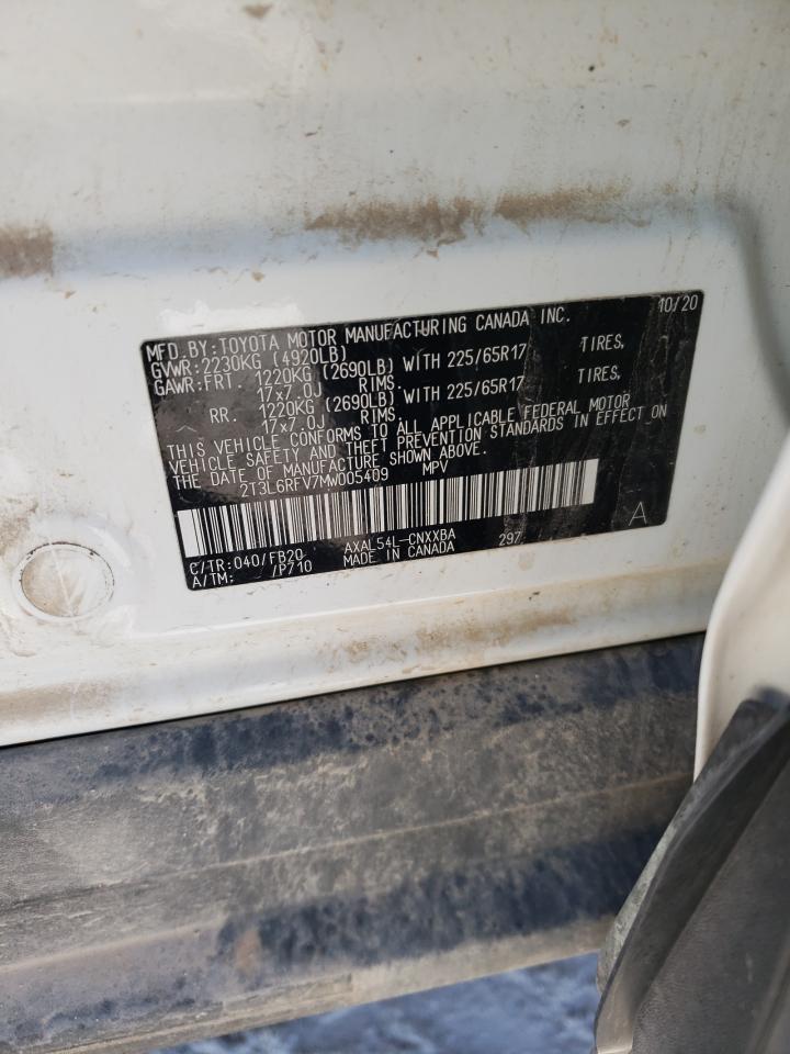 2T3L6RFV7MW005409 2021 Toyota Rav4 Le