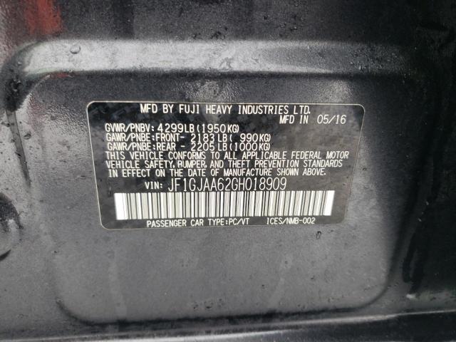 2016 SUBARU IMPREZA JF1GJAA62GH018909