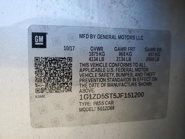 2018 CHEVROLET MALIBU LT 1G1ZD5ST5JF151200