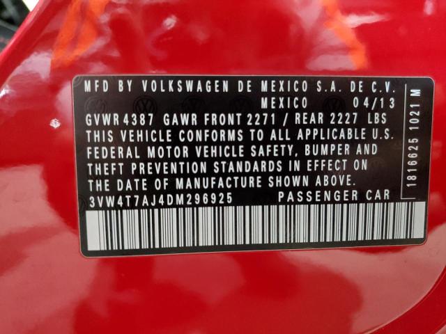 2013 VOLKSWAGEN JETTA GLI 3VW4T7AJ4DM296925