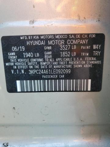 2020 HYUNDAI ACCENT SE 3KPC24A61LE092099