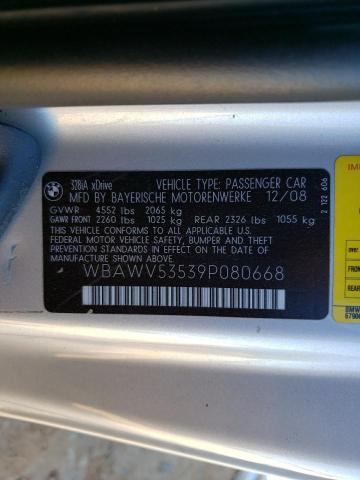 2009 BMW 328 Xi Sulev VIN: WBAWV53539P080668 Lot: 43419954