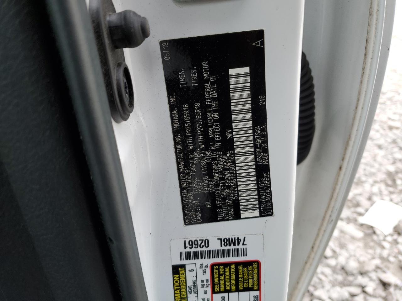 5tdzy5g19js071675 5TDZY5G19JS071675 2018 Toyota Sequoia Sr5
