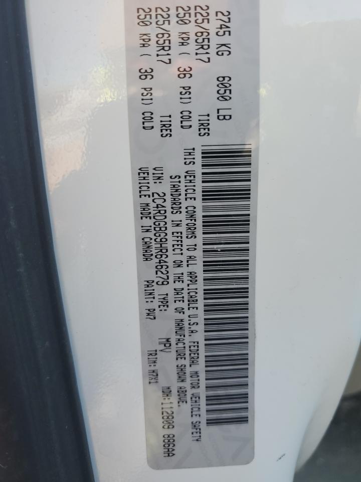 2C4RDGBG9HR646279 2017 Dodge Grand Caravan Se